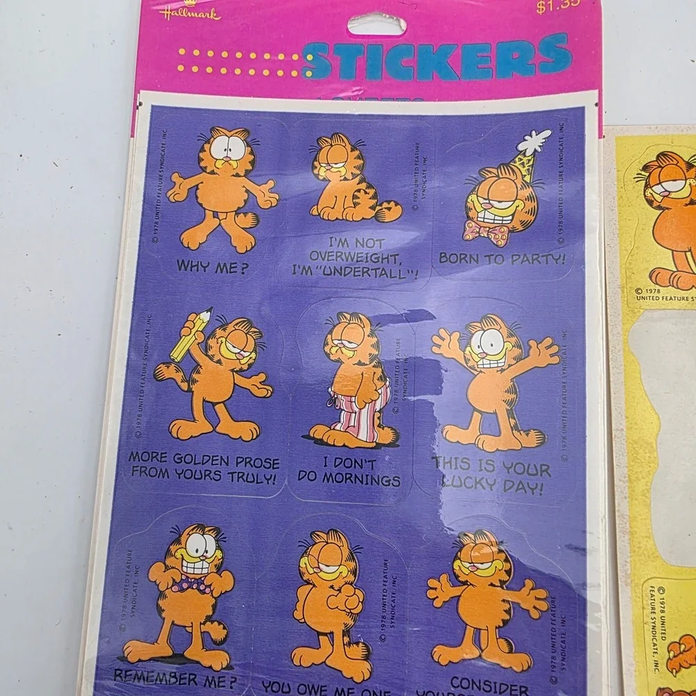 Vintage Sticker Lot Disney Winnie Pooh Tigger Peanuts Snoopy Garfield Hallmark